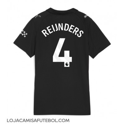 Camisa de Futebol Manchester City Tijjani Reijnders #4 Equipamento Secundário Mulheres 2025-26 Manga Curta Camisa de Futebol Manchester City Tijjani Reijnders #4 Equipamento Secundário Mulheres 2025-26 Manga Curta